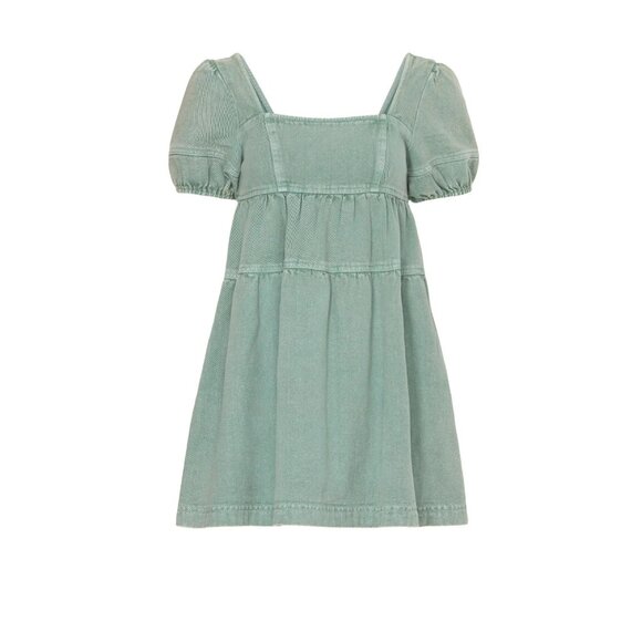 Louna Green Denim Mini Dress - Picture 4 of 11